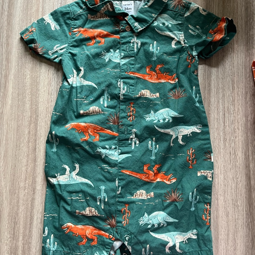 Carter's Green Dinosaur One Piece